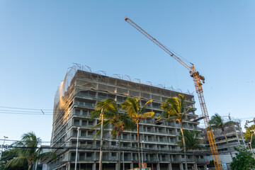 View of a building under construction in a neighborhood of the city of Salvador, Brazil.