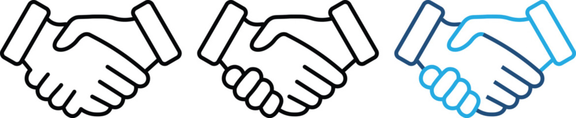 Hand shake logo icon transparent png. Business agreement handshake icon in different style vector illustration. Two Hands Make a Deal.