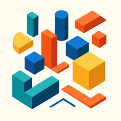 Obraz premium colorful cubes vector illustration