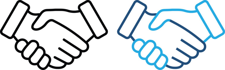 Hand shake logo icon transparent png. Business agreement handshake icon in different style vector illustration. Two Hands Make a Deal.