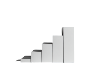 Stacked white blocks form a rising staircase