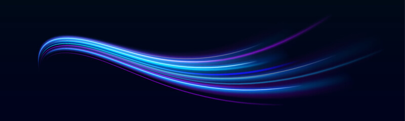 Big data traffic visualization, dynamic high speed data streaming traffic. Vector glitter light fire flare trace. Speed of light in galaxy. Neon light, electric light, light effect png.