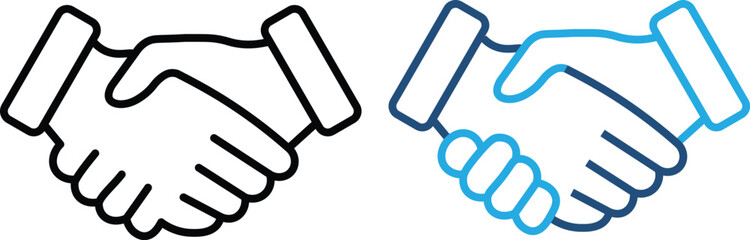 Hand shake logo icon transparent png. Business agreement handshake icon in different style vector illustration. Two Hands Make a Deal.