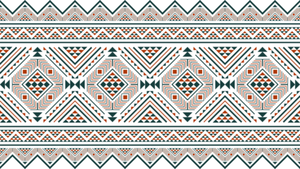 Ethnic pattern, Aztec native tribe seamless pattern, Native American fabric, geometric pattern, colorful design, design for print, textile, background, vector.
