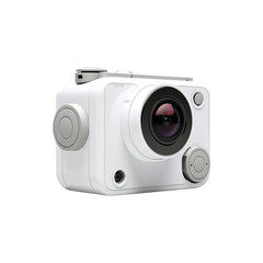 Modern digital photo camera professional photography equipment electronic device with lens technology and imaging design isolated on white background