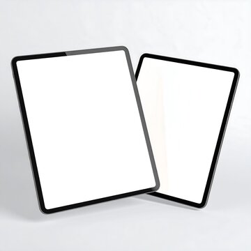 Two blank tablets on a light background