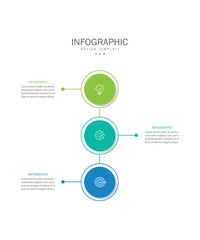 Vector infographic label design with circle infographic template design and 3 options or steps.
