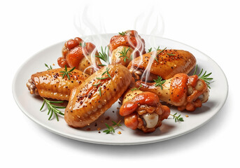 Delicious Grilled Chicken Wings on Plate