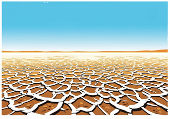 Obraz premium Dry Cracked Desert Ground under Hot Sun