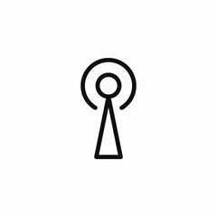 tower signal waves icon sign vector