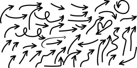 Hand Drawn Arrow Icons Collection for Navigation and Direction