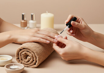 Elegant manicure application for beautiful nails in a serene spa setting for ultimate relaxation