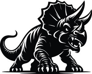 Triceratops dinosaur vector illustration isolated on white background