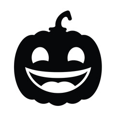 Laughing pumpkin face silhouette halloween smile