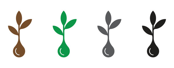 These minimalist plant icons symbolize growth and the environment, offering a versatile design for branding and marketing. Ideal for businesses focused on sustainability and new beginnings.