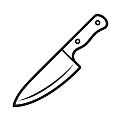 Simple outline drawing of a kitchen chef knife