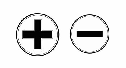 Obraz premium Plus and Minus Symbols in Circles