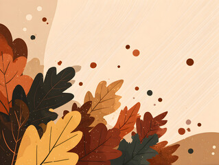 Abstract Autumn Leaves Background, Seasonal Nature Illustration