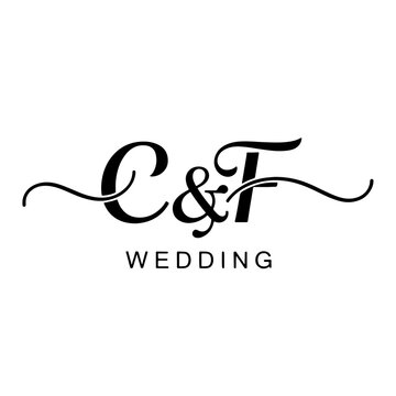 Minimalist CF Wedding Brand Mark with Elegant Style
