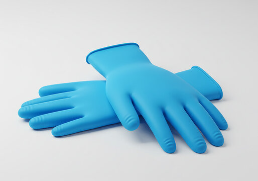 Sarung tangan biru pelindung untuk penggunaan kebersihan dan medis untuk membantu mencegah penyebaran kuman dan virus