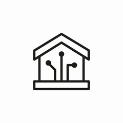 smart home circuitry icon sign vector
