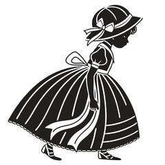 vector illustration of a girl in a dress