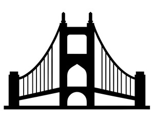 golden gate  black silhouette vector,golden gate icon