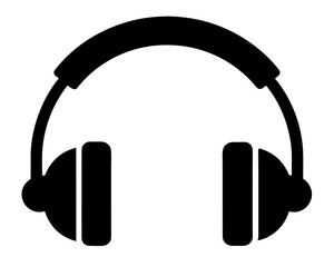 headphone black silhouette vector,music headphone icon