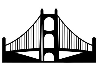 golden gate  black silhouette vector,golden gate icon