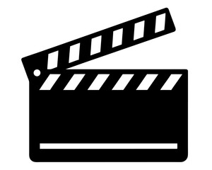 movie clapperboard   simple   silhouette vector icon