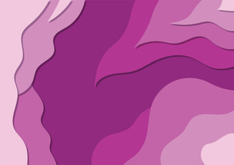 Abstract papercut layered background in pink and purple tones, modern decorative design for template, poster, or wallpaper.