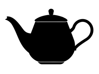 teapot  black silhouette vector,Teapot icon