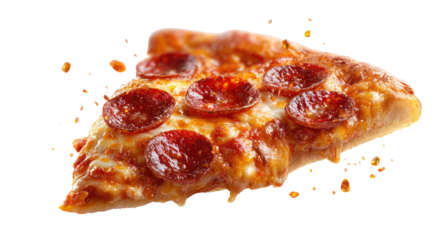 Slice of Pizza: A mouthwatering slice of pizza, perfectly baked, with delectable toppings, showcasing culinary artistry and delivering a taste of pure satisfaction.