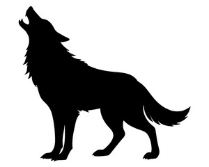 wolf howling   black silhouette vector,wolf  icon