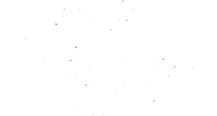 confetti falling down isolated on transparent background, 3d Rendering Realistic falling confetti and streamers seamless pattern on transparent PNG. Multicolor confetti abstract background