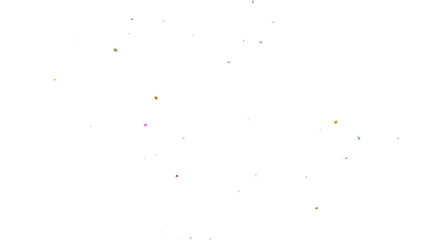 confetti falling down isolated on transparent background, 3d Rendering Realistic falling confetti and streamers seamless pattern on transparent PNG. Multicolor confetti abstract background