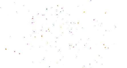 confetti falling down isolated on transparent background, 3d Rendering Realistic falling confetti and streamers seamless pattern on transparent PNG. Multicolor confetti abstract background