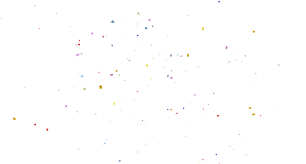 confetti falling down isolated on transparent background, 3d Rendering Realistic falling confetti and streamers seamless pattern on transparent PNG. Multicolor confetti abstract background