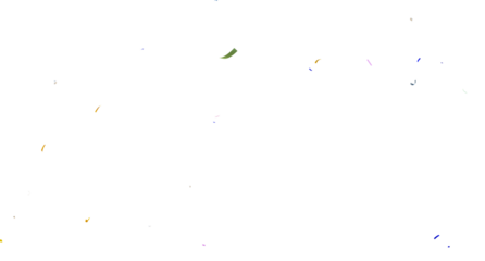 confetti falling down isolated on transparent background, 3d Rendering Realistic falling confetti and streamers seamless pattern on transparent PNG. Multicolor confetti abstract background