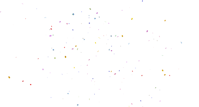 confetti falling down isolated on transparent background, 3d Rendering Realistic falling confetti and streamers seamless pattern on transparent PNG. Multicolor confetti abstract background