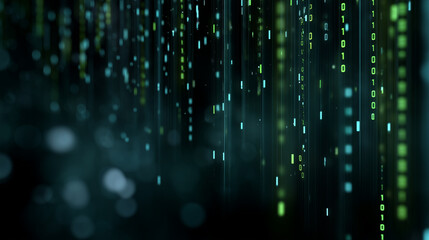 Abstract background of binary code cascading on digital screen