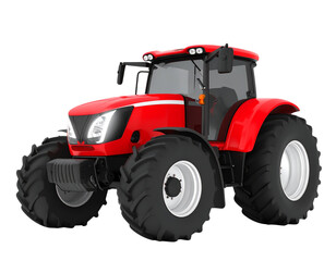 Obraz premium Futuristic Red Tractor with Oversized Wheels and Tech Details