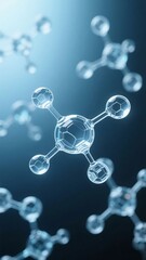 Molecular Structure in Blue Gradient Background