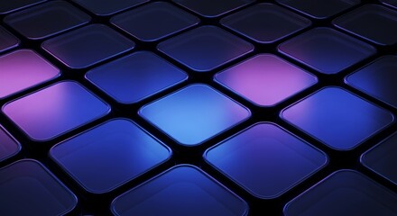Fototapeta premium Abstract geometric blocks render background Captivating digital art of a patterned surface in purple and blue tones