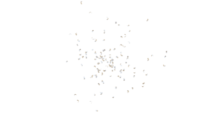 PNG 3d render of multicolored confetti falling on transparent background, Frame, background, border, or decor for the invitation, 3d Rendering Realistic falling  Colorful confetti - Transparent PNG. 