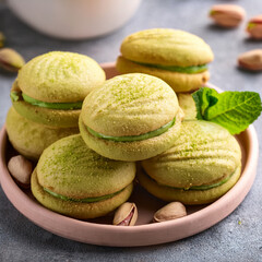 pistachio cookies filled with pistachio cream