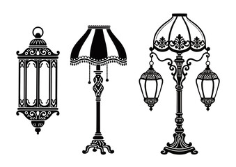 Classic vintage lamp vector design.ai