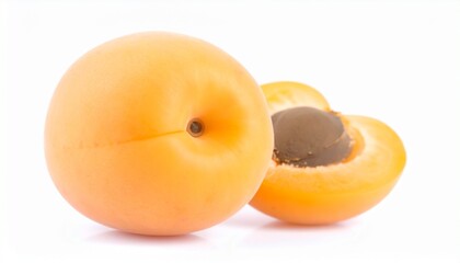 Juicy ripe apricot with orange skin smooth surface soft sweet flesh organic fruit isolated on white background
