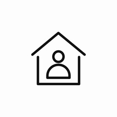 person inside house icon sign vector