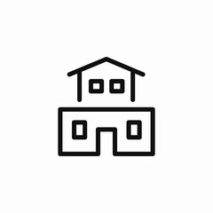 two story house icon sign vector
